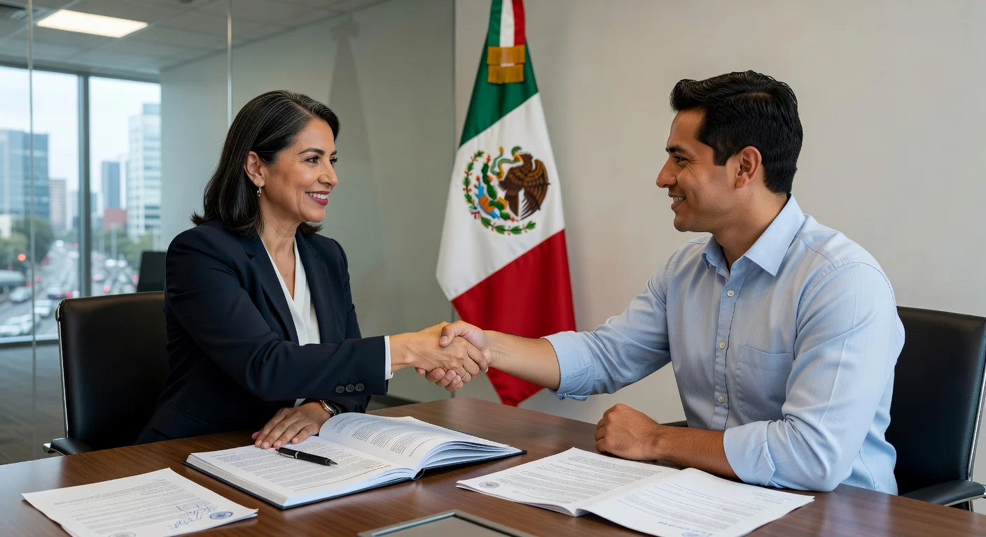 Signing employment contract in Mexico