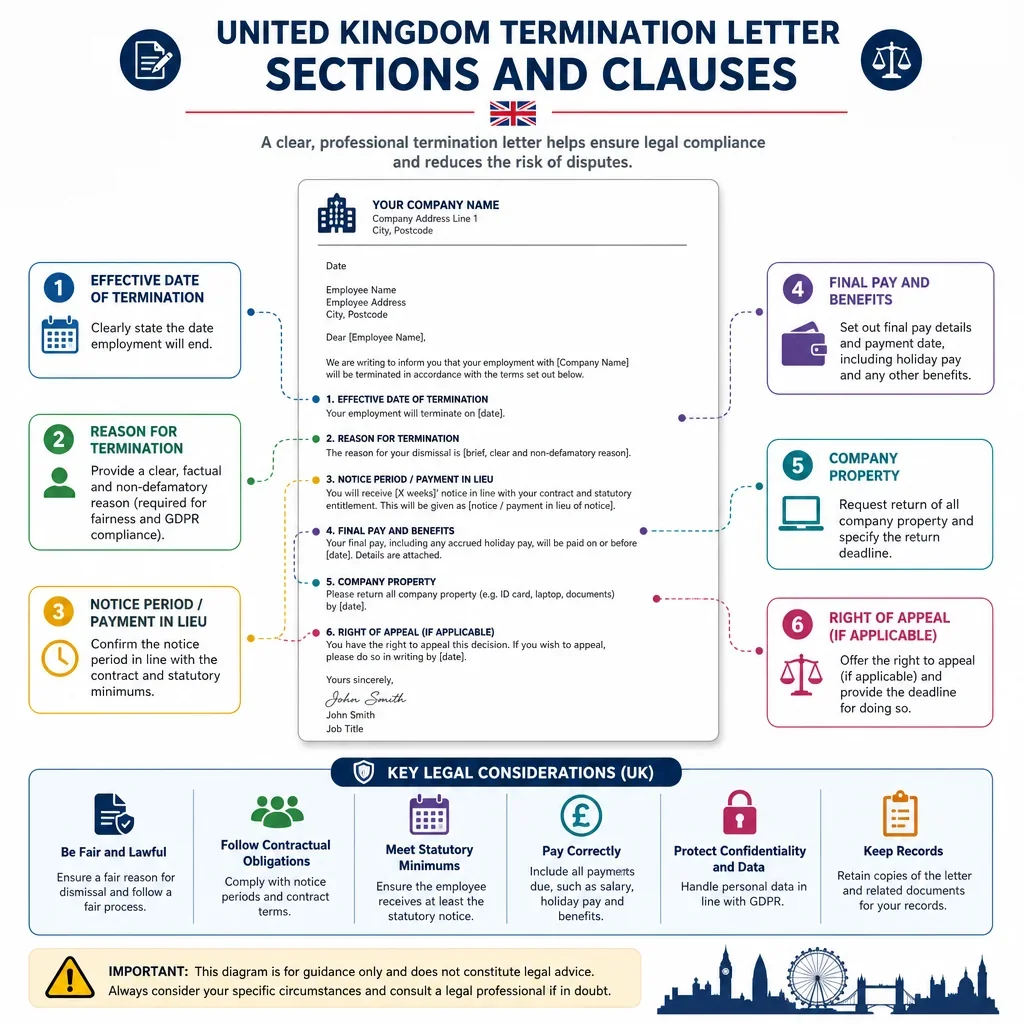 Termination Letter Sections and Clauses