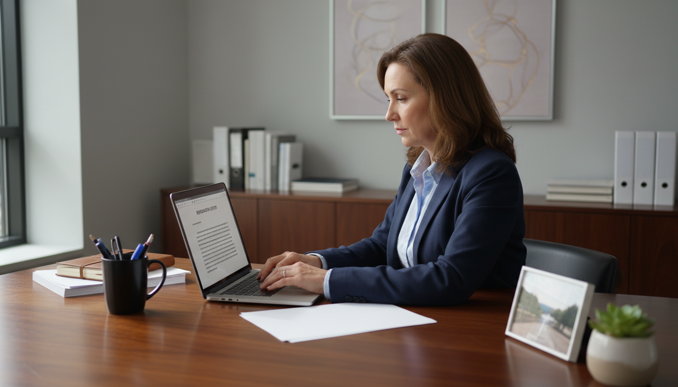 Professional writing a resignation letter