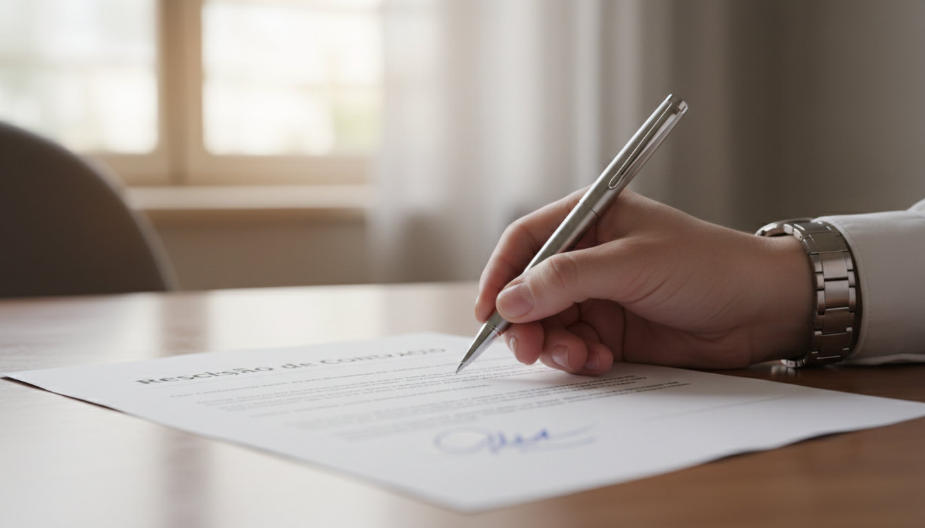 Signing contract termination document