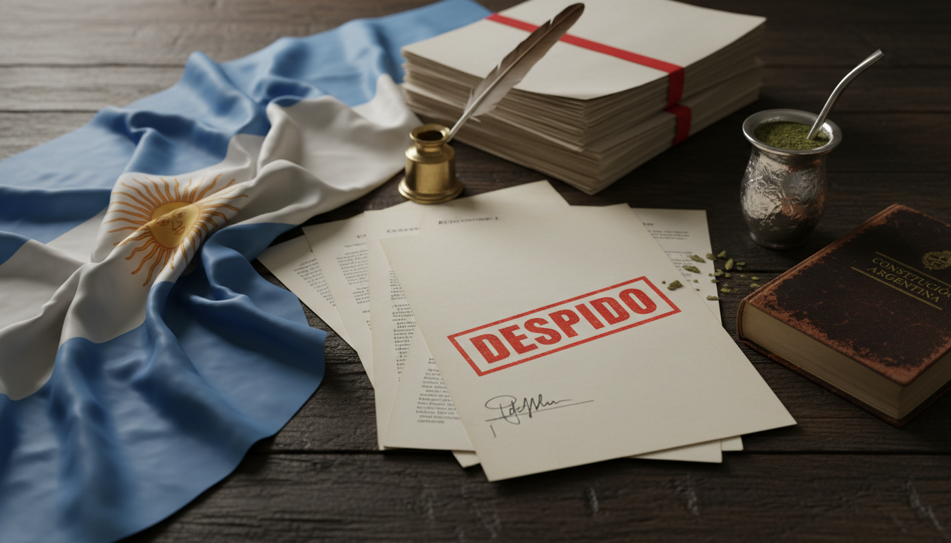 Argentine flag with legal documents