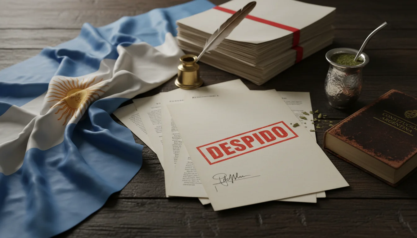 Argentine flag with legal documents