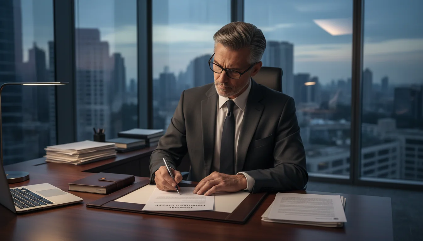 Professional signing dismissal letter