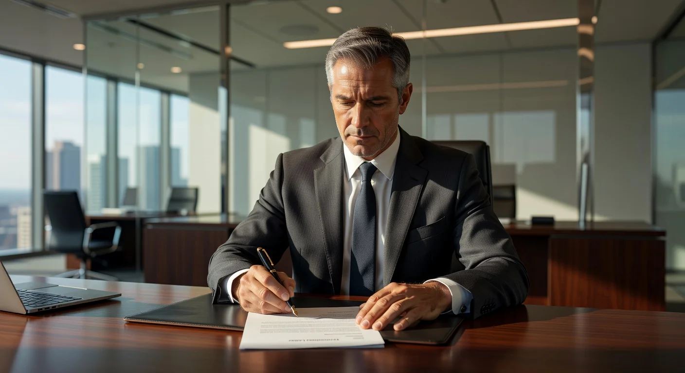 Boss signing termination letter