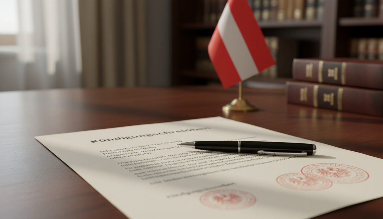 Austrian contract termination letter close-up