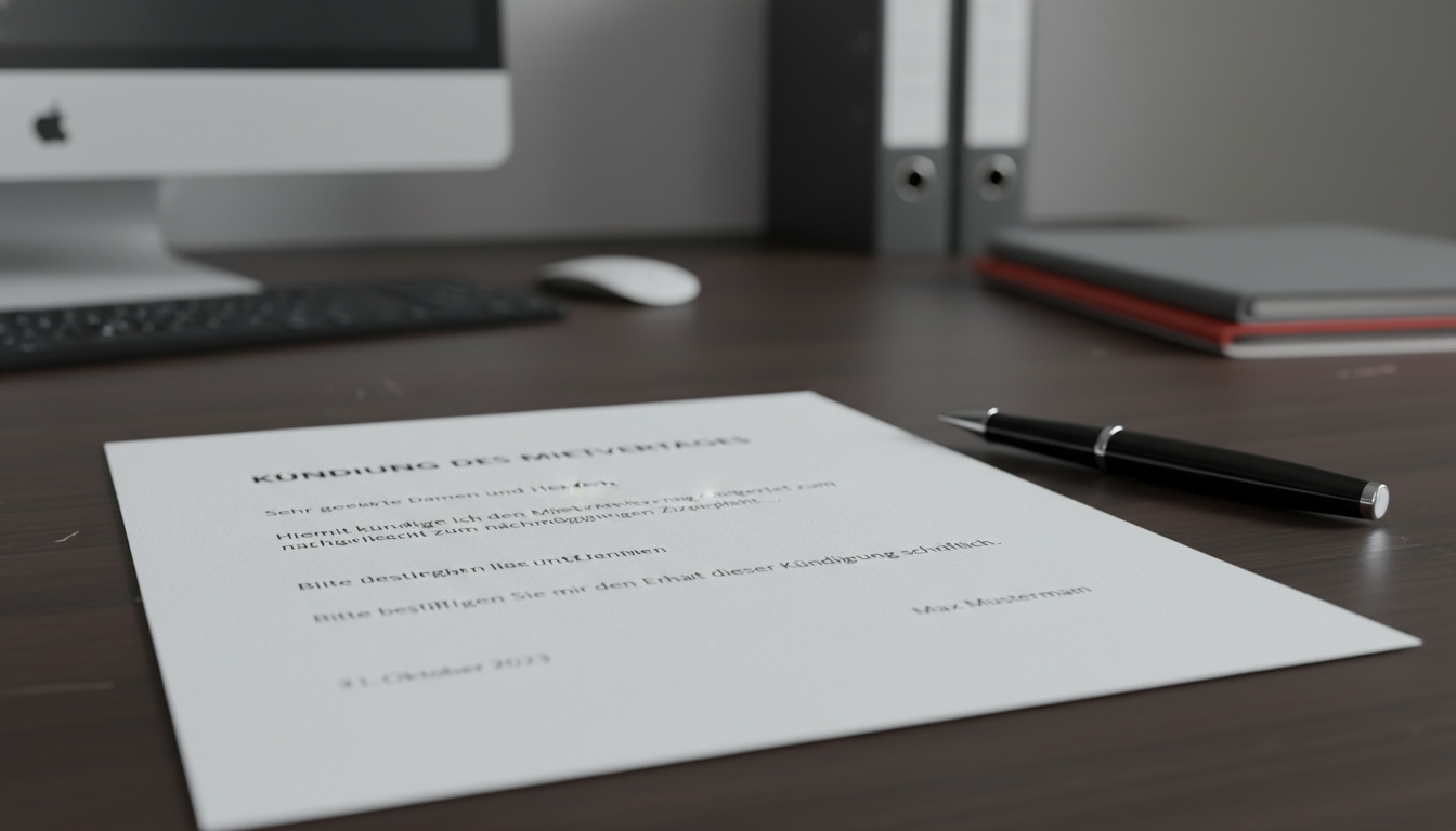 German contract termination letter close-up