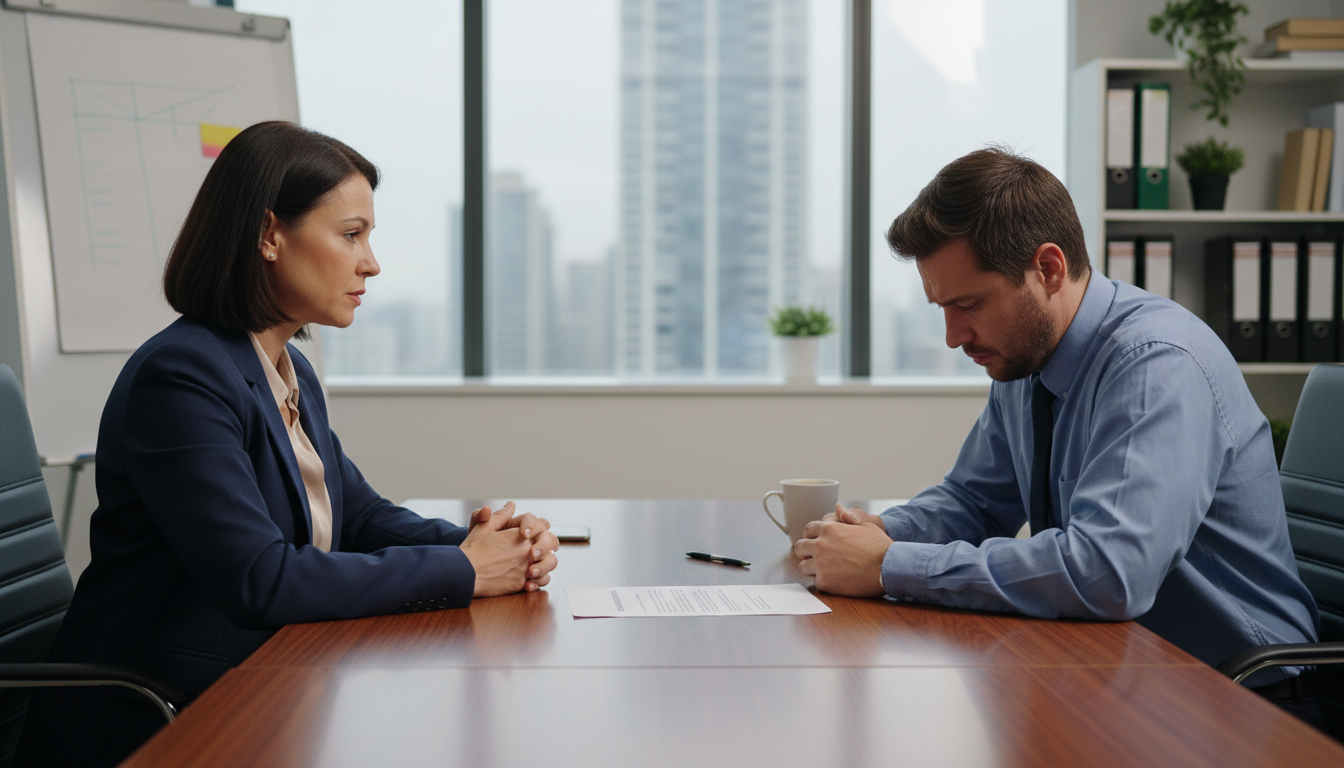 HR manager discussing termination