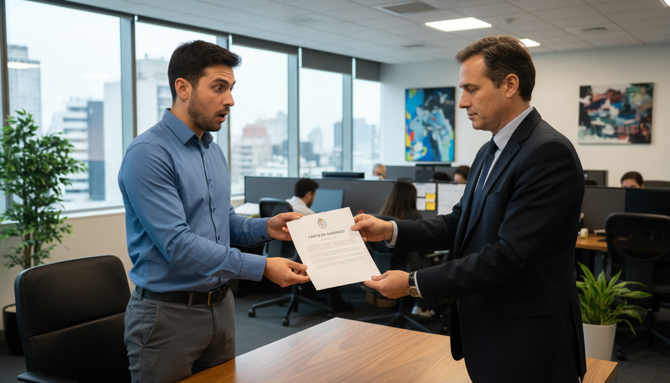 Employee receiving termination notice