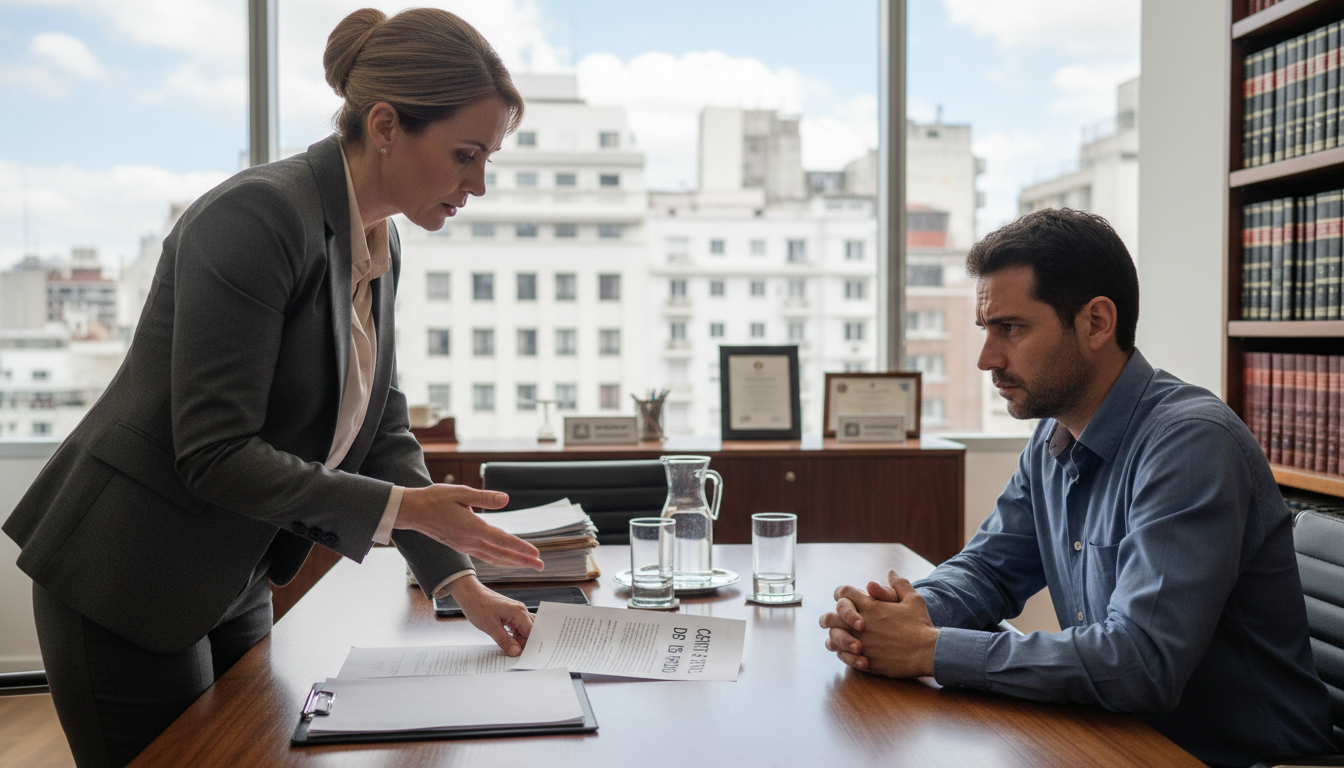 Lawyer explaining dismissal letter
