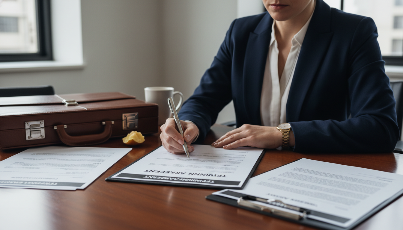 Employee signing termination contract