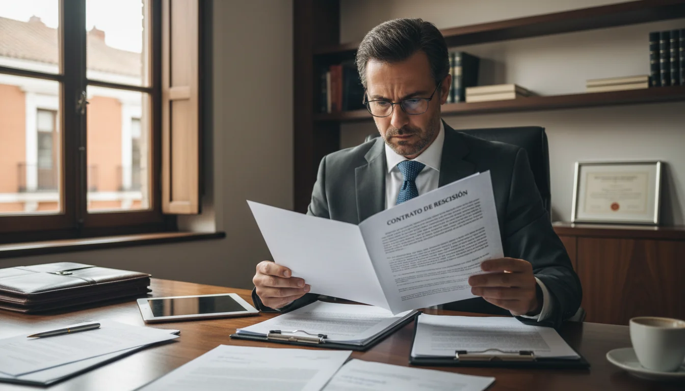 Lawyer reviewing termination contract