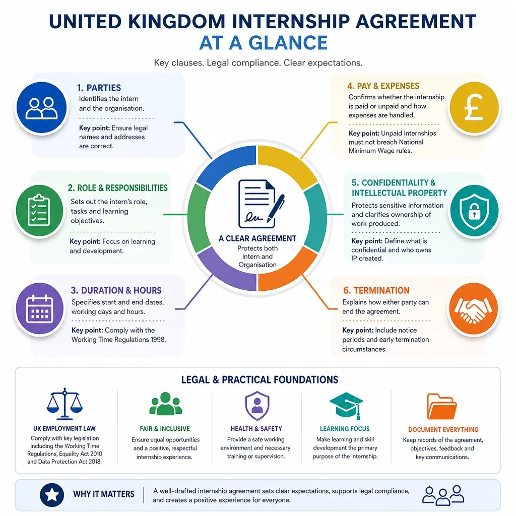 Internship Agreement Clause Library