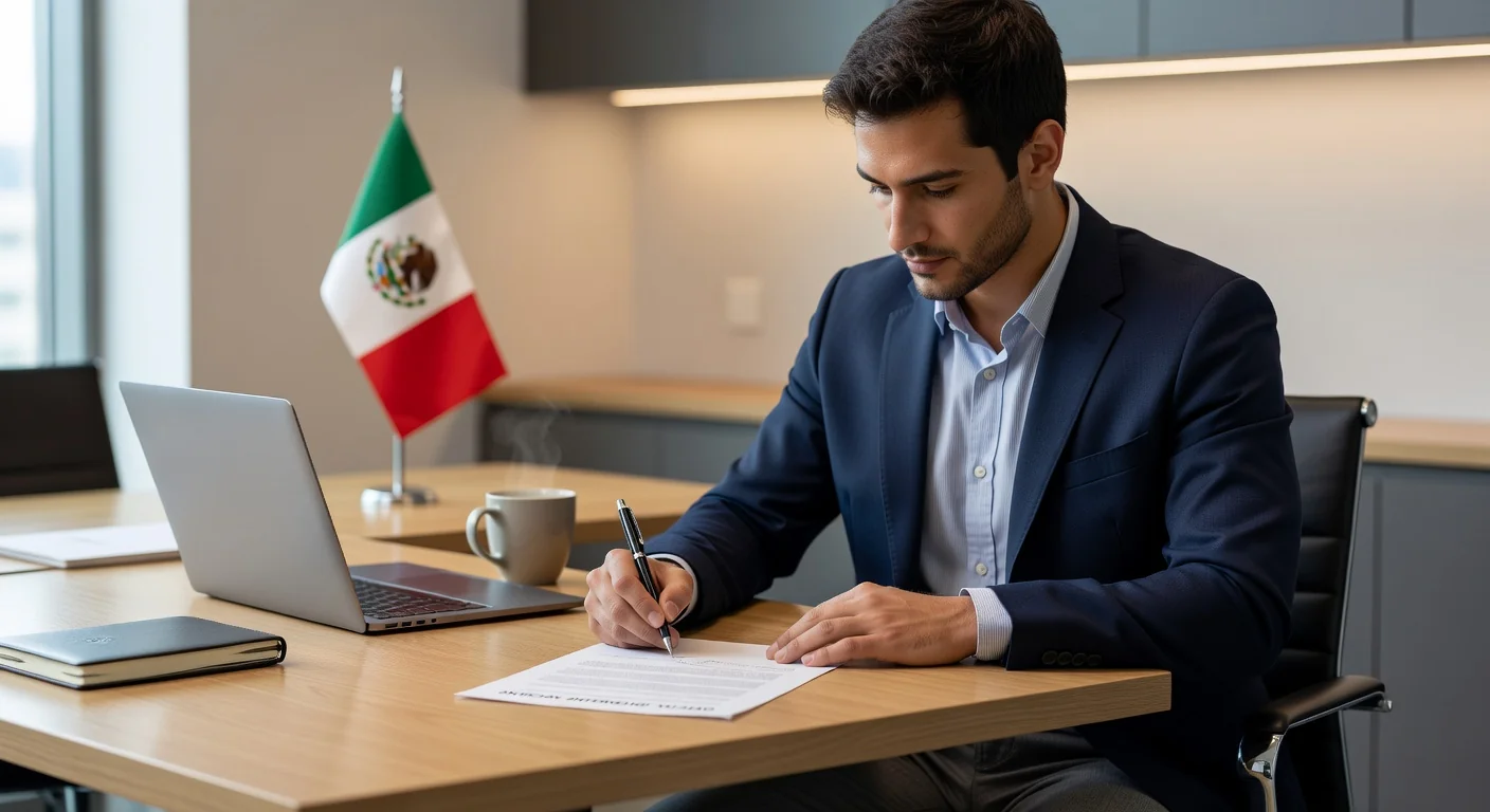 Young adult signing internship contract