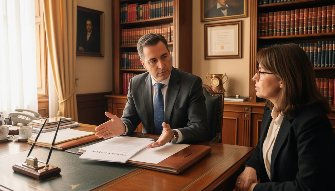 Legal advisor explaining internship agreement.