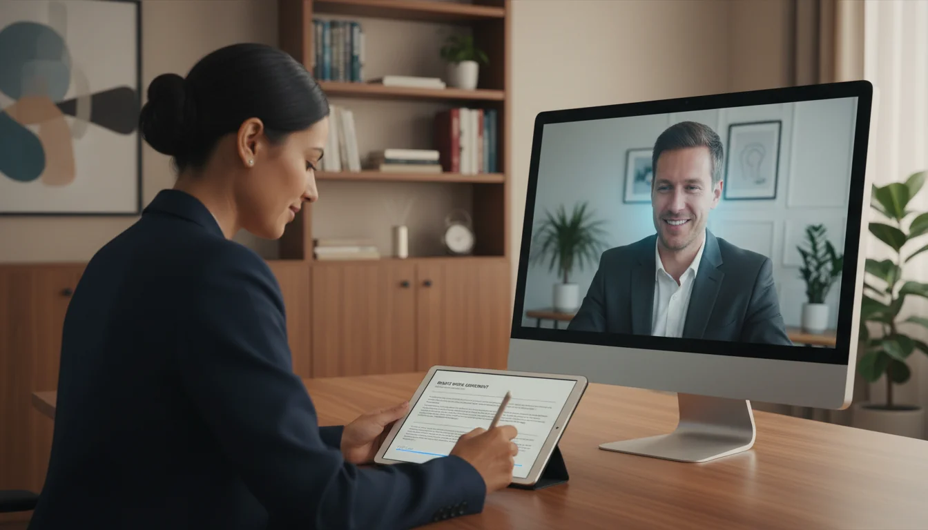 Signing digital remote contract