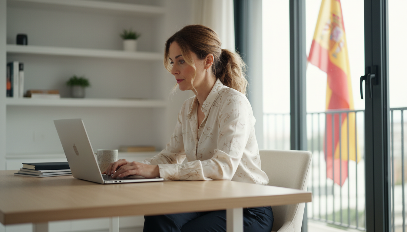 Remote worker at home office desk