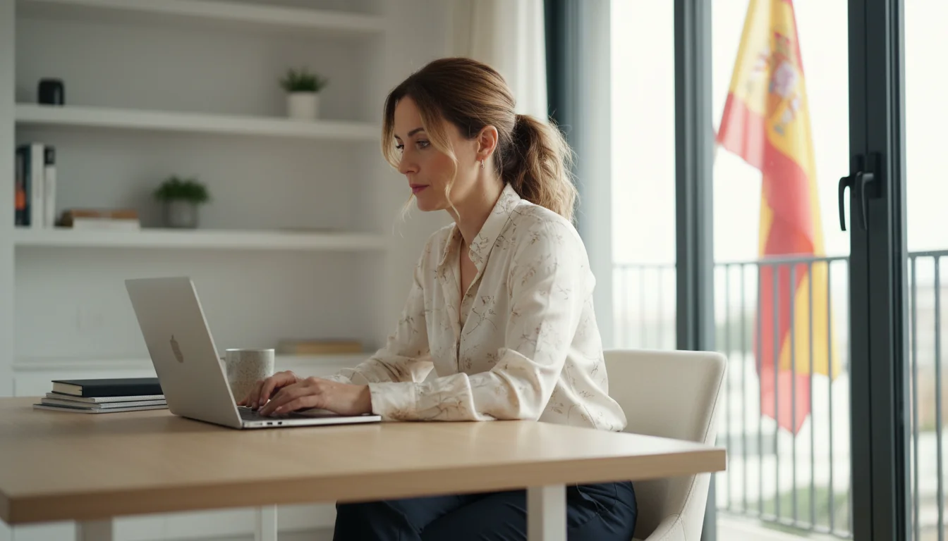 Remote worker at home office desk