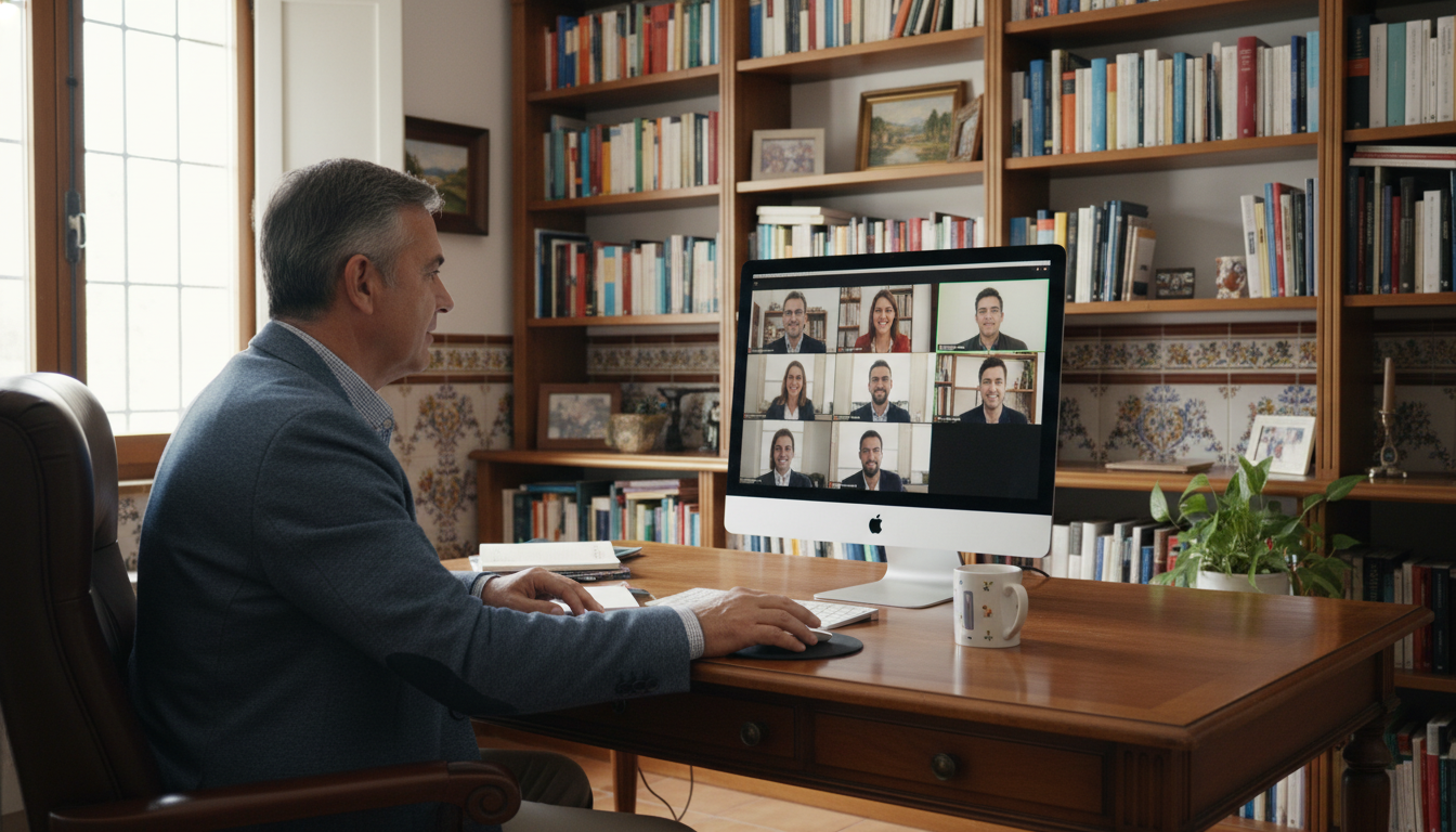 Video call meeting with remote team
