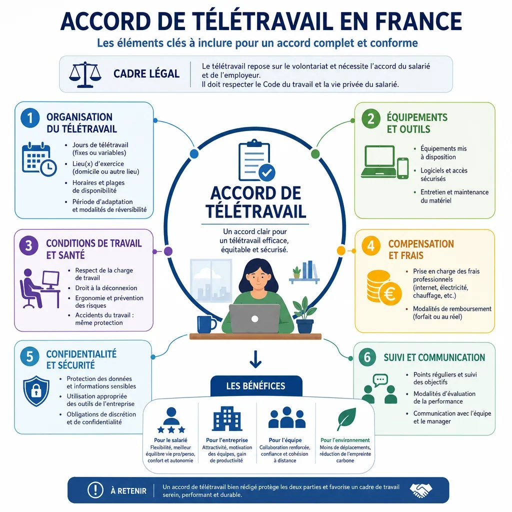 Clauses utiles dans un accord de télétravail