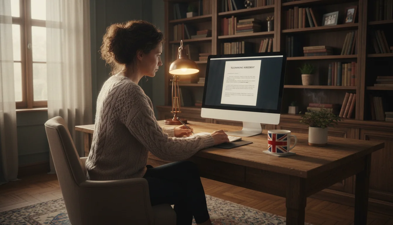 Remote worker at home desk