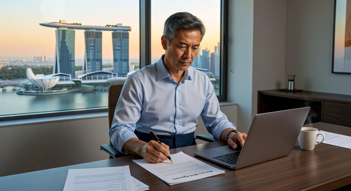 Professional signing remote work contract
