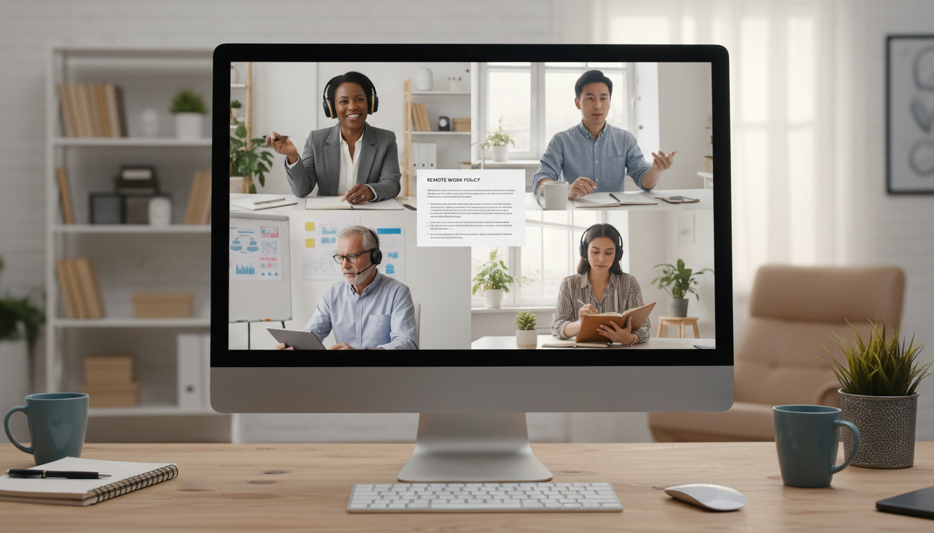 Virtual meeting with remote team