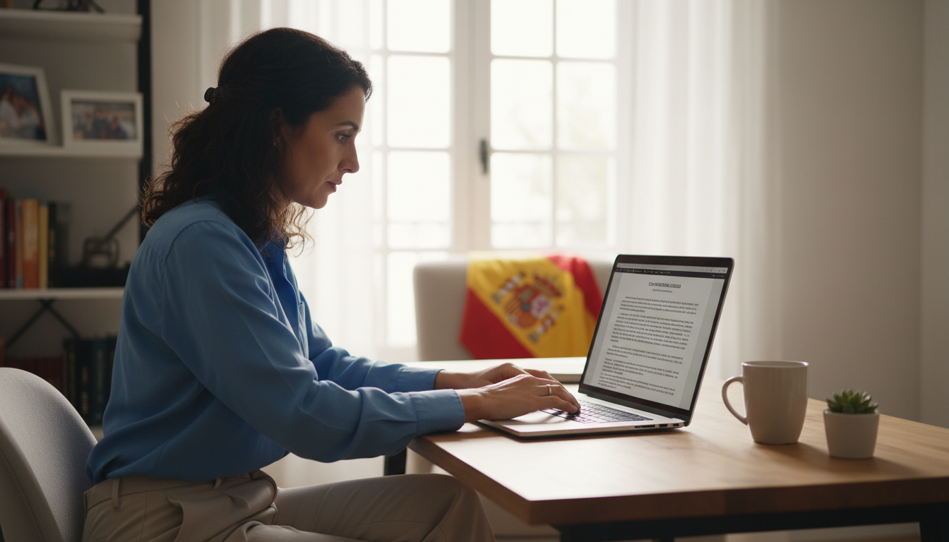 Spanish remote worker at desk