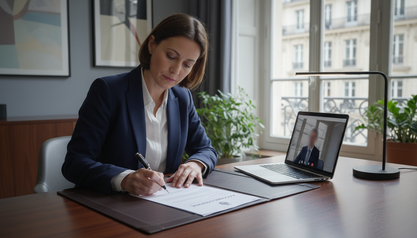 French telework agreement document.