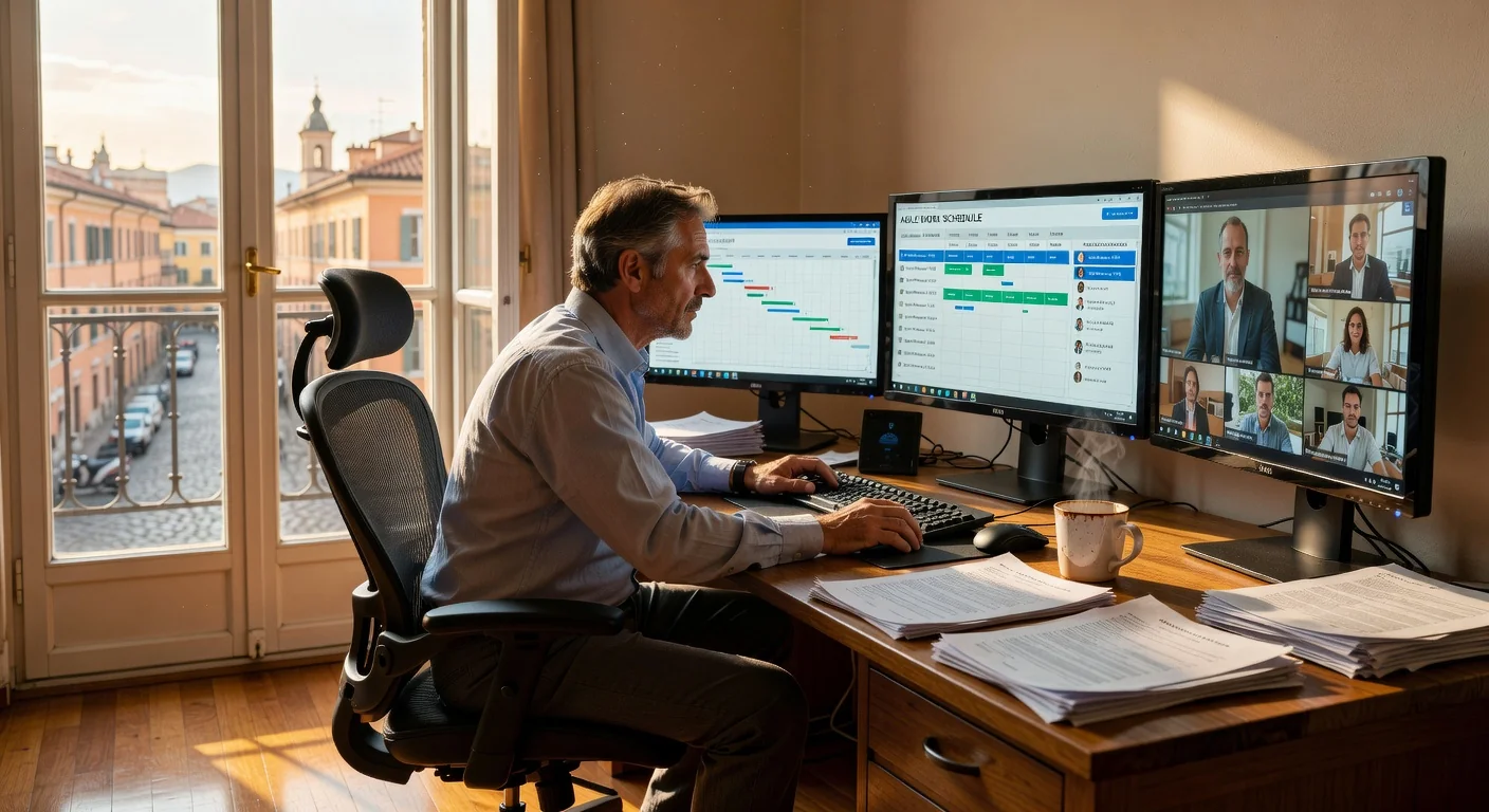 Flexible work setup with legal papers