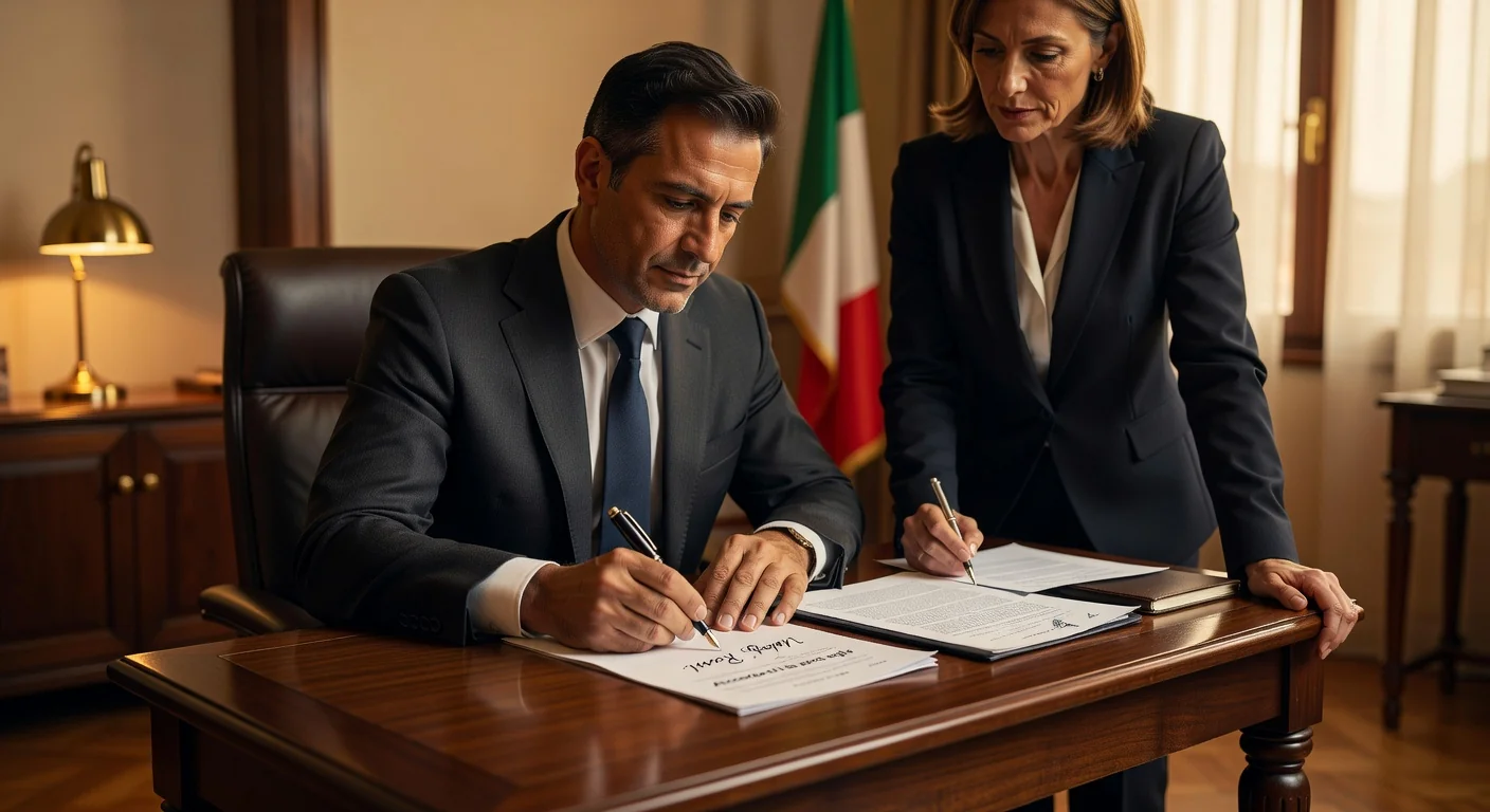 Signing agile work agreement in Italy