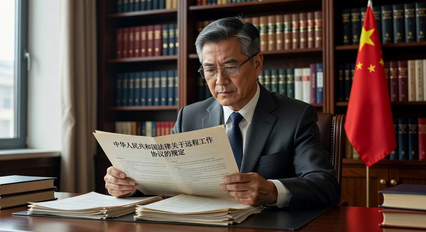 Legal expert reviewing China work docs