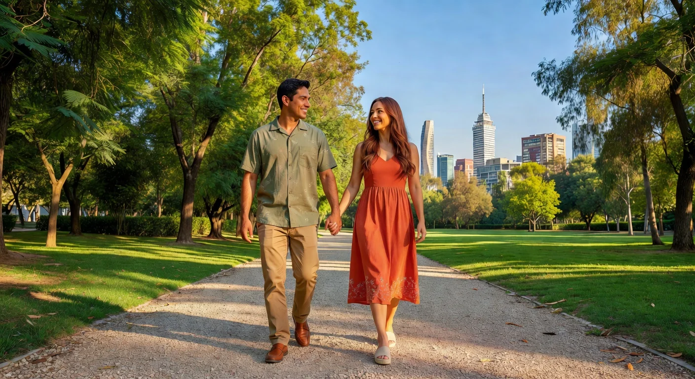 Symbolic couple holding hands outdoors