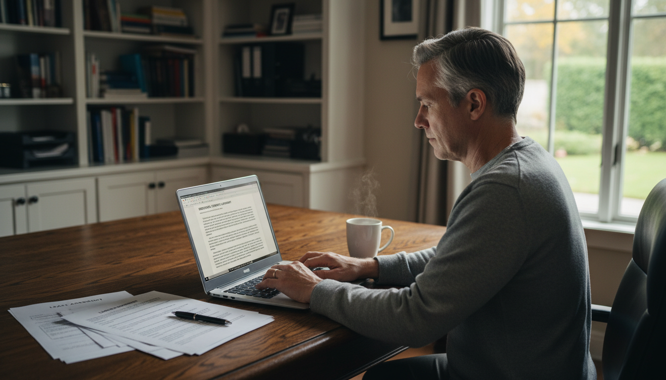 Person drafting tenancy agreement