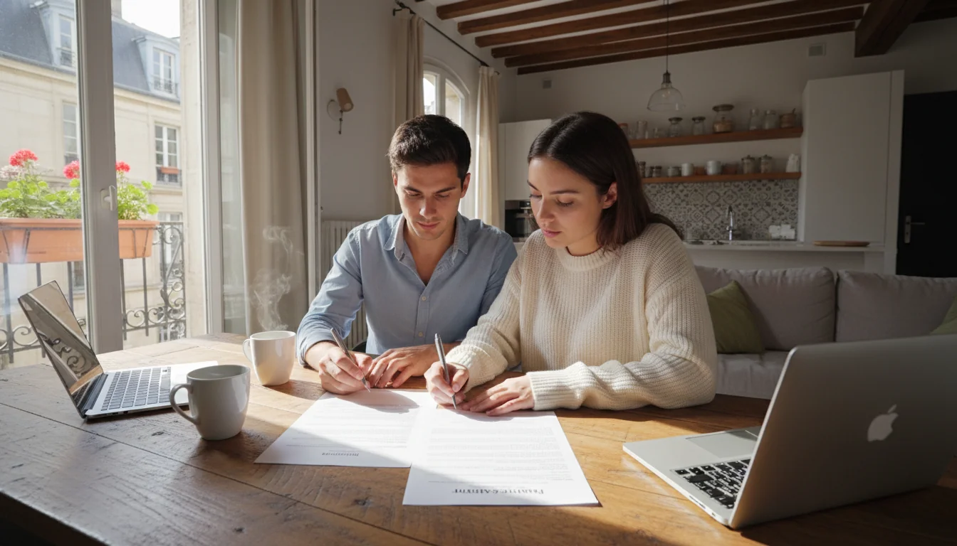 Young adults signing colocation contract
