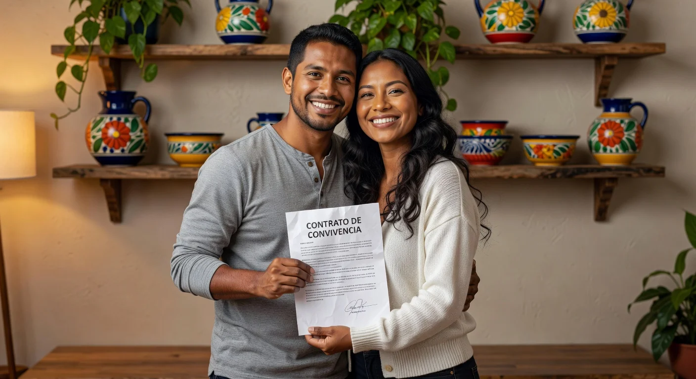 Happy couple after agreement signing