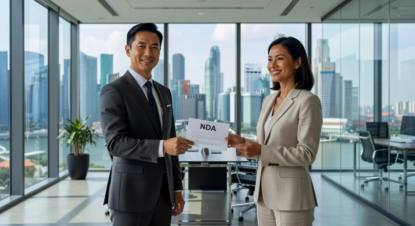 Business professionals signing NDA contract