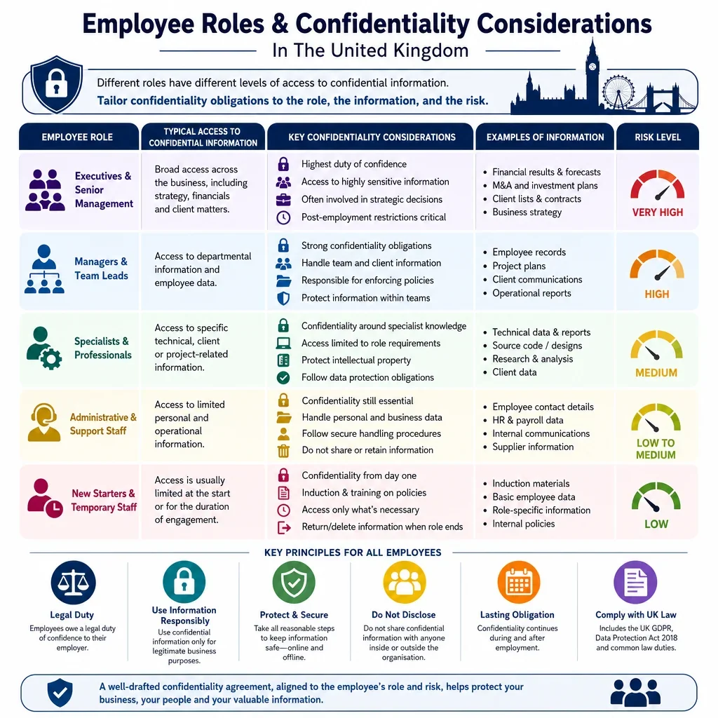 Employee roles and confidentiality considerations