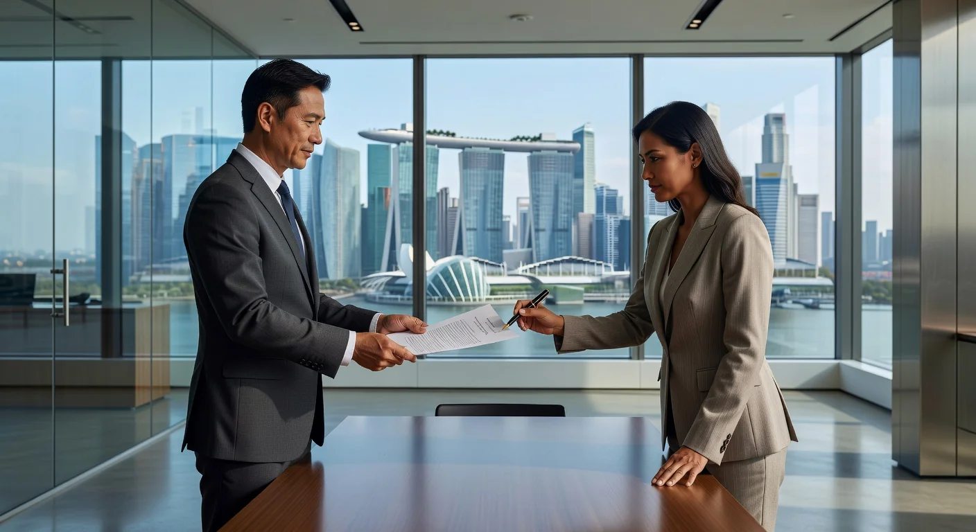 Business professionals signing NDA contract