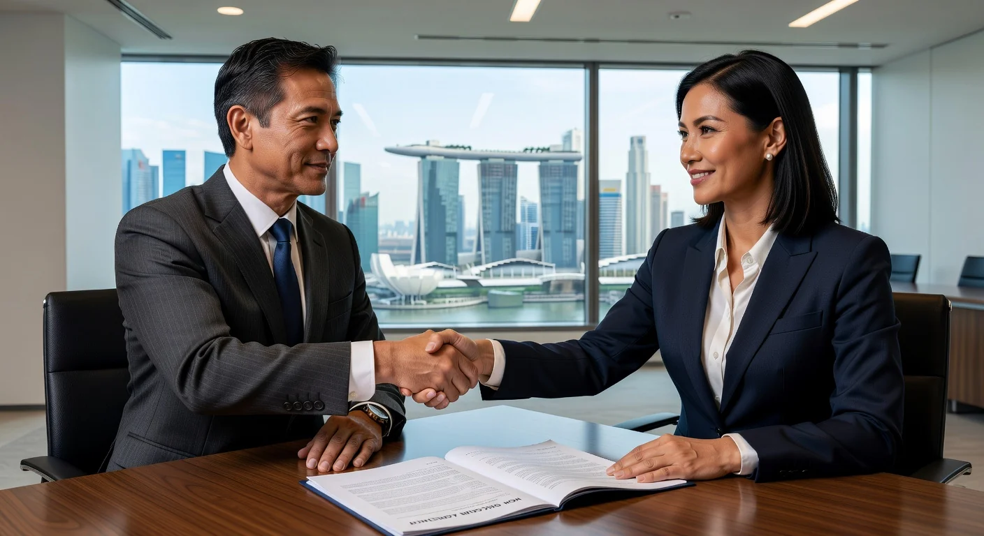 Business professionals signing NDA contract.