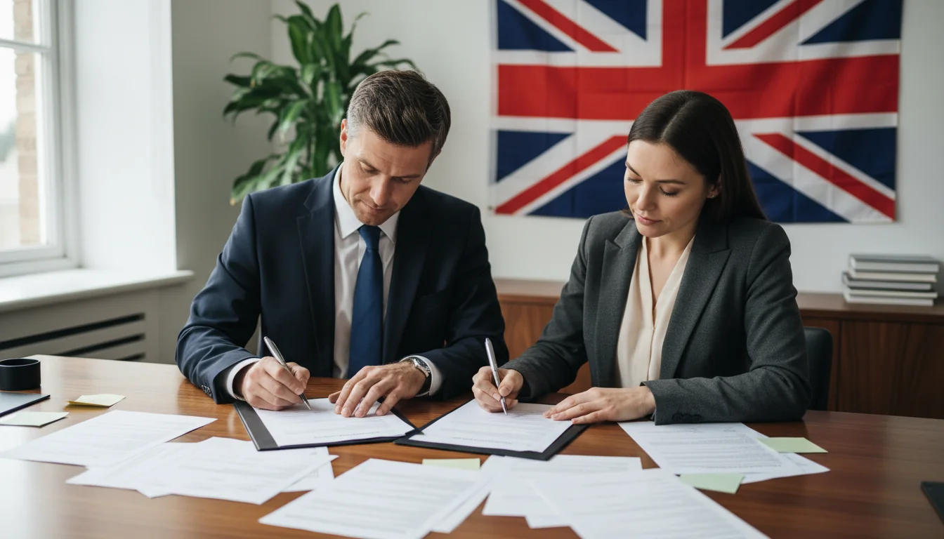 Business professionals signing NDA contract