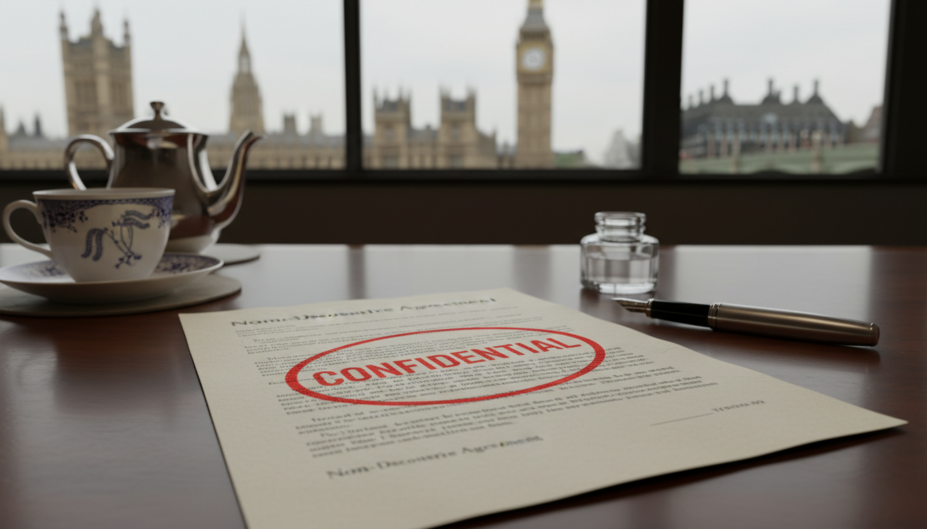 Secure NDA document on desk