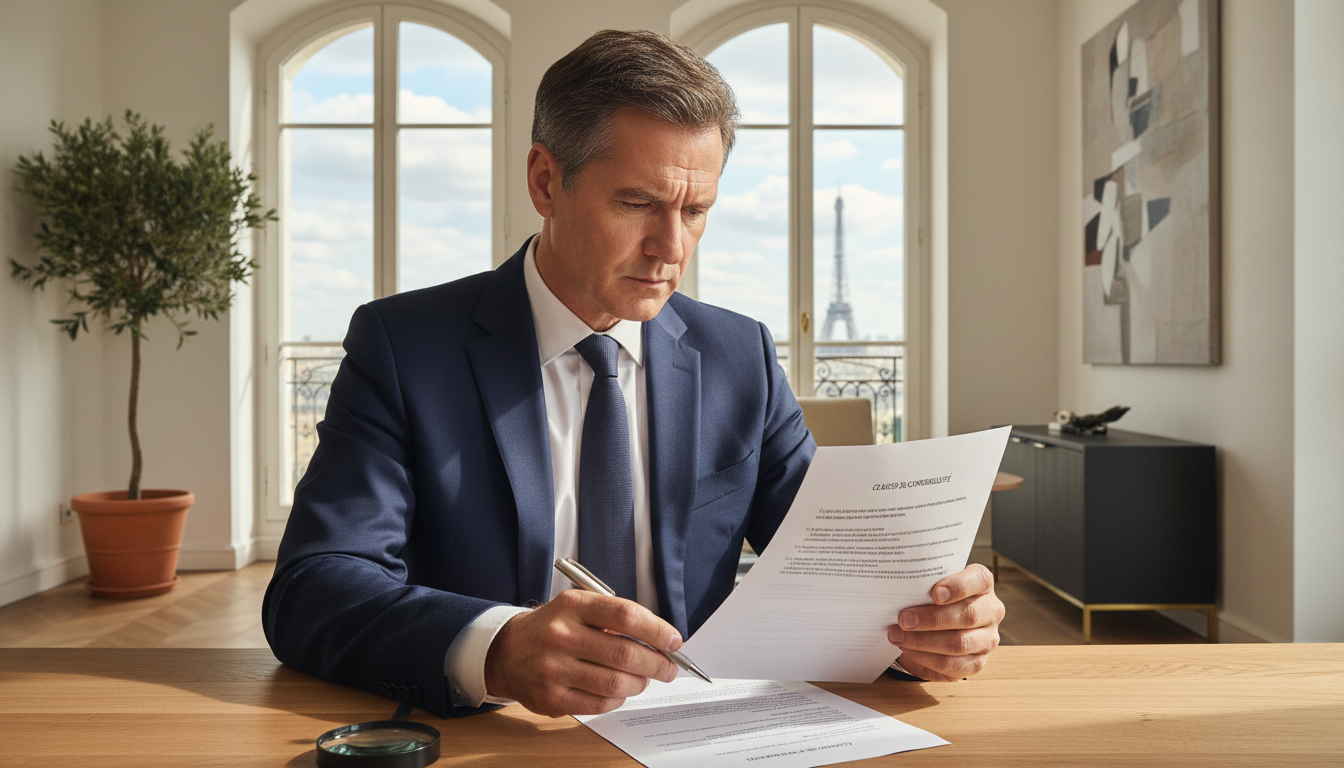 Professional reviewing employment contract