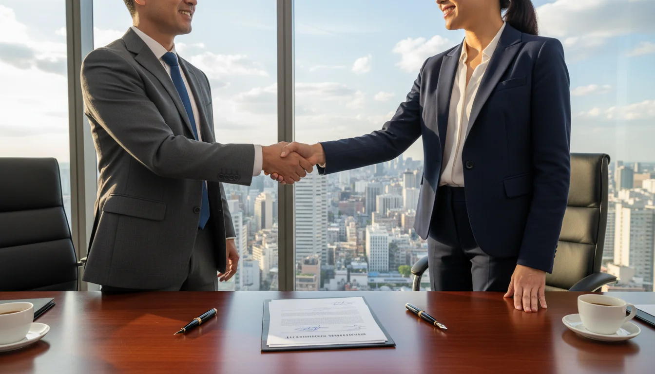 Handshake sealing business deal