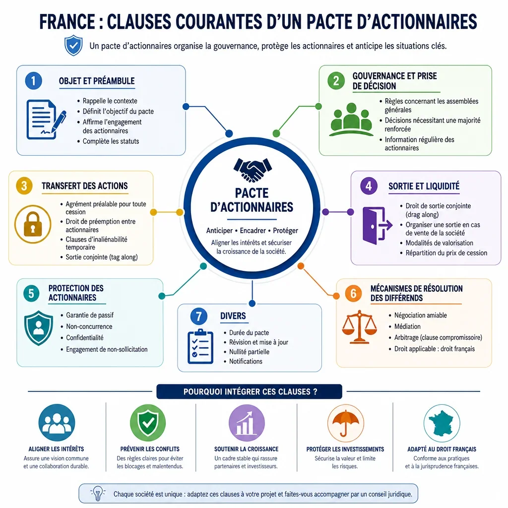 Clauses courantes d\u0027un pacte d\u0027actionnaires
