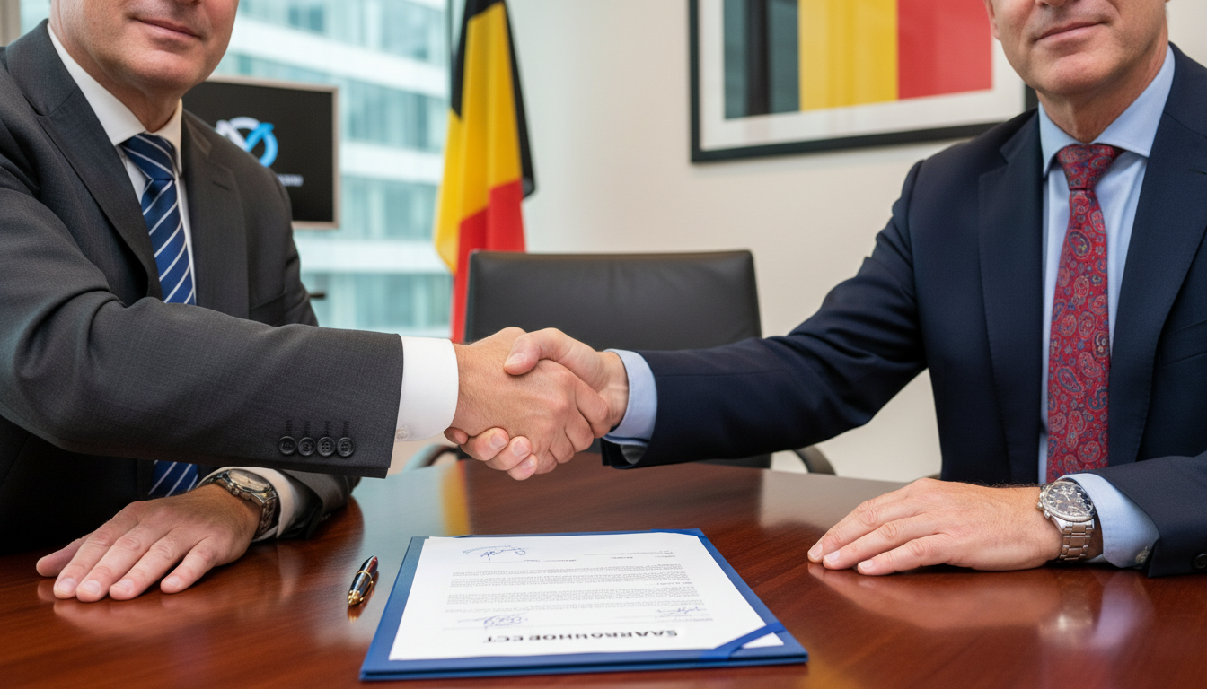 Handshake sealing Belgian shareholder pact