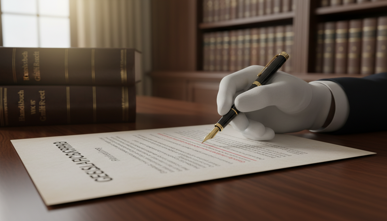 Hand pointing to contract clause