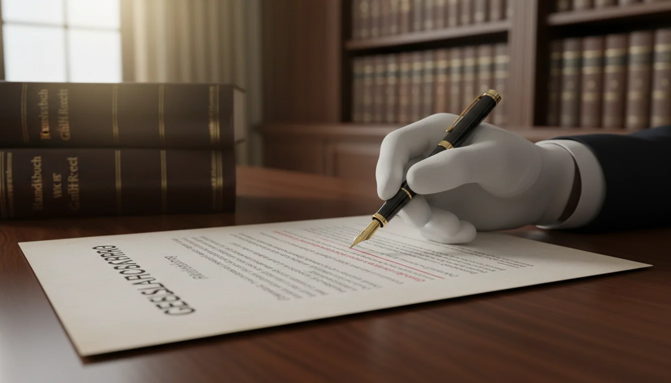 Hand pointing to contract clause