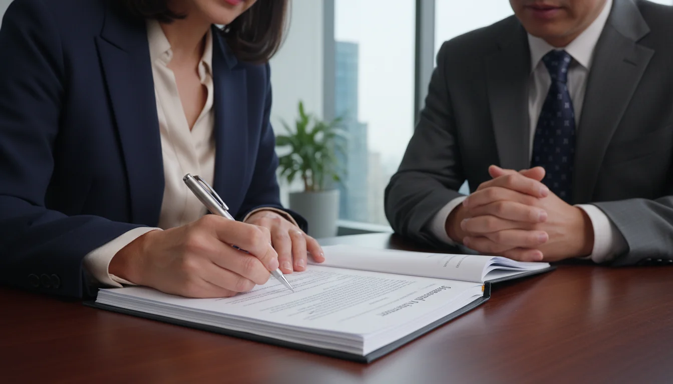 Signing shareholders agreement document