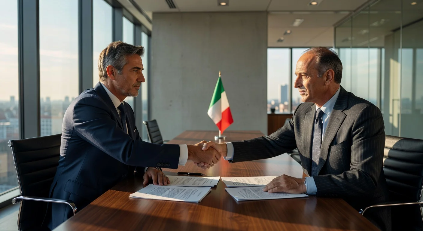 Italian business handshake sealing agreement