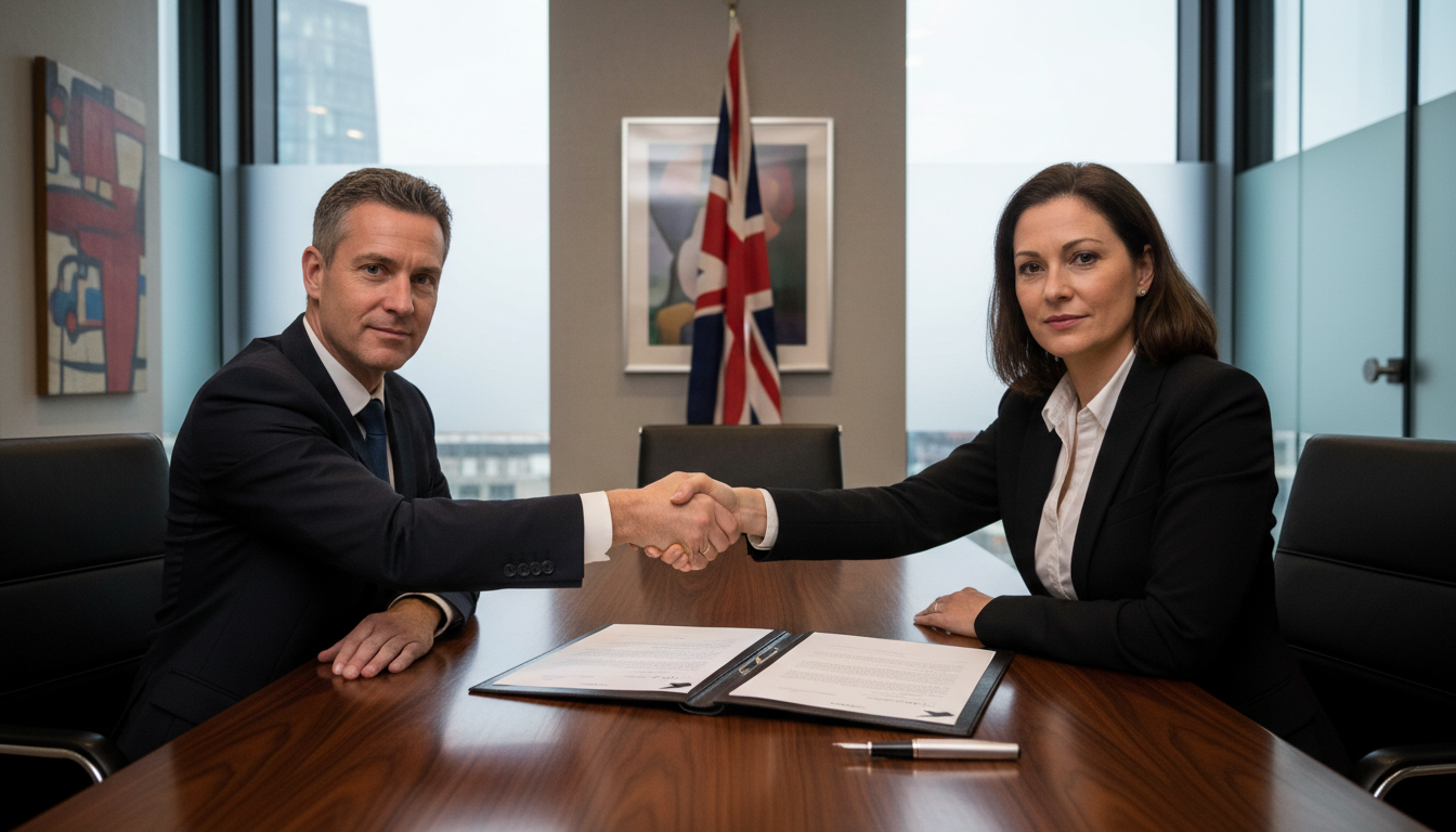 Signing a shareholders' agreement contract